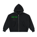 Fleeced Full-Zip Boxy Hoodie