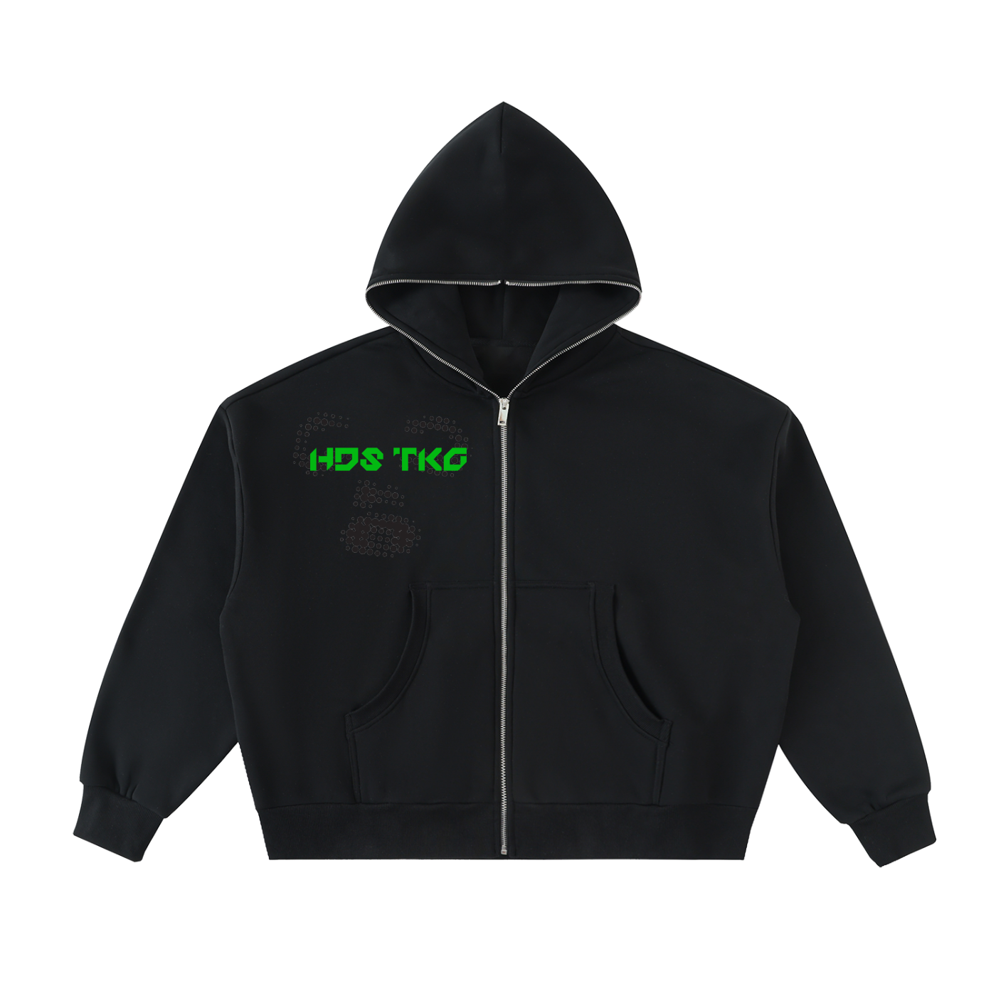 Fleeced Full-Zip Boxy Hoodie