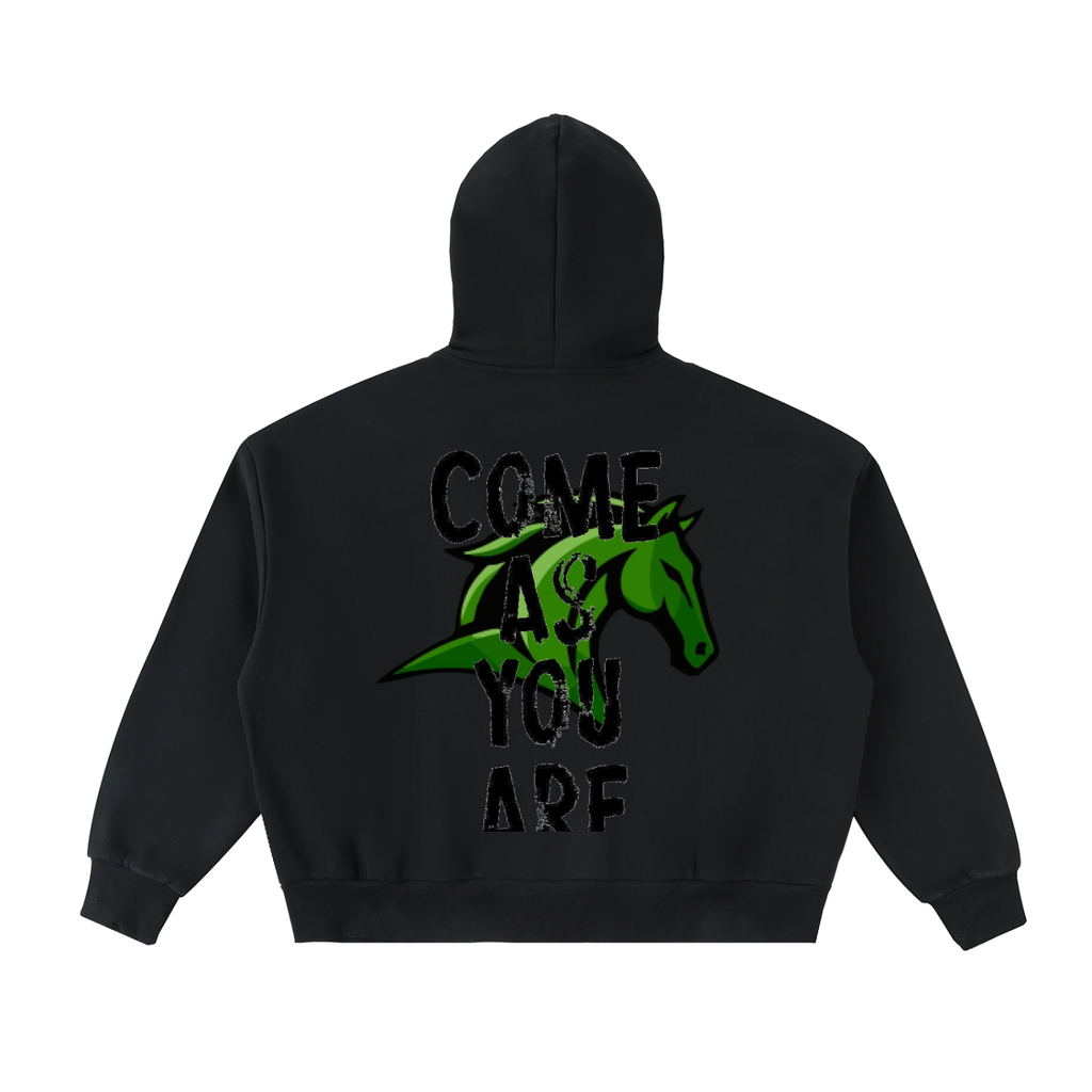 Fleeced Full-Zip Boxy Hoodie